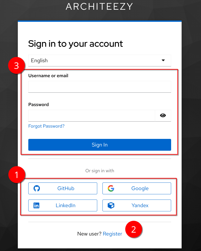 Sign-in form
