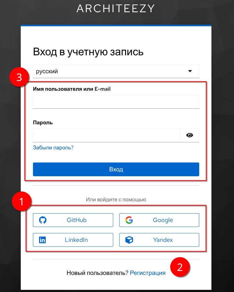 Форма входа
